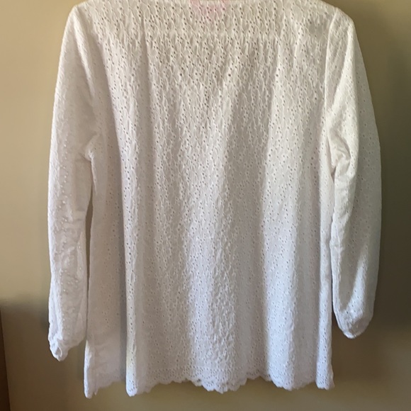 Lilly Pulitzer White Telyn Eyelet Crochet Top Size M - Picture 5 of 16